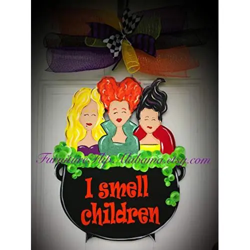 Sanderson Sisters door hanger Hocus Pocus wreath I smell Children Sanderson Sisters door hanger Hocus Pocus wreath I smell Children