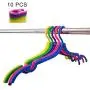 XREXS 10pcs Portable Travel Hangers Foldable Plastic Travel Suit Coat Clothes Hangers w Anti-slip Grooves (10pcs assorted colors)
