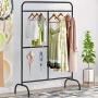 Angels home Coat Rack, Indoor Floor Balcony Clothes Rail Bedroom Hanger Simple Single Pole