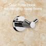 Crown Double Robe Hook Chrome for Bathroom 2 Pack Towel Hook Wall Mounted Hat Coat Clothes Hanger for Wardrobe Bedroom Kitchen CR10