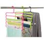 LuffyBin-5 Layer Colorful Pants Scarf Hangers Holders Trousers Clothes Towels Hanger Arrival - Thick Small Layers Wall Ring Triangle Closet Hanger Clips Cute Loop Stand Blue Mainstays