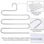 Cypress Shop Pants Hangers 5 Layer Trouser Hanger Space Saving Cloth Cabinet Storage S Shape Hanging Clothing Soft Non Slip Surface Hanging Home Furniture Set of 5