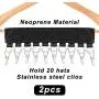 TWEI 2 Pack Cap Organizer Hanger, 20 Baseball Cap Holder, 5 Strong Clips, Stainless Steel Cap Racks for Closet, Change Your Cloth Hanger to Cap Organizer Hanger, Keep Your Hats and Cloth Cleaner