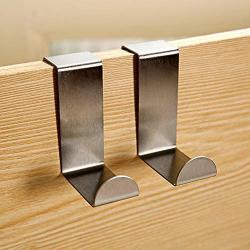 Factory Price 2PCS Door Hook Stainless Cabinet Clothes Hanger Kitchen Organizer Cozinha Storage Organizer Rack Holder Tools