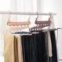 SEniutarm Plastic Hanger Clothes Foldable Pants Rack Trouser Shelf Storage Organization White