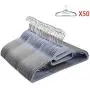BATHWA Non-Slip Clothes Hanger Space Saving Strong and Durable Coat Hangers with 360° Chrome Swivel Hook, 50 Pack, Blue/Gray (50 Pack, Grey) BATHWA Non-Slip Clothes Hanger Space Saving Strong and Durable Coat Hangers with 360° Chrome Swivel Hook, 50 Pack, Blue/Gray (50 Pack, Grey)