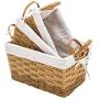 Vosson Woven Storage Basket Cube Basket Boxes for Closet Woven Baskets for Shelf Basket Bin Containers Set of 3 (Beige)