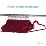 Zober Premium Quality Space Saving Luxurious Velvet Hangers Strong and Durable Hold Up to 10 Lbs - 360 Degree Chrome Swivel Hook - Ultra Thin Non Slip Suit Hangers, Royal Red/Burgundy - 50 Pack