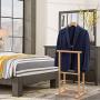 Wood Valet Stand Coat Rack Executive Clothes Suit Hanger