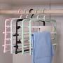 HJYPYJ Magic Hanger,Household Multi-Layer Storage Folding Hanger,Non-Slip PP Trouser Hangers,Applicable Balcony,Wardrobe Non-Slip/Pink / 6 pcs