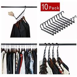 Cascading Hanger organizer for Clothing Wardrobe,Closet Space Hanger organizer Saver Pack of 10 Pack with Sturdy Plastic Hanger Clothes Hangers Organizer for Heavy Clothes ,Trouser, Jeans Etc