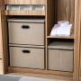 Prandom Large Foldable Storage Boxes with Lids [3-Pack] Jute Fabric Collapsible Storage Bins Organizer Containers Baskets Cube with Cover for Home Bedroom Closet Office Nursery (17.7x11.8x11.8)