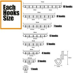 NRDBEEEC Hook Rack Stainless Steel Round Robe Coat Hat Wall Mounted Coat Rack Coat Hooks Kitchen Apron Pot Pan Rack Bathroom Towel Rail Stainless Steel Hook Rack for Clothes Hanger Hooks (6 Hooks)