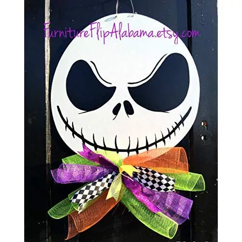 Halloween door hanger Jack skellington wreath nightmare before christmas sign Halloween door hanger Jack skellington wreath nightmare before christmas sign
