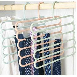 5PC Random Color 5-Layer Clothes Hanger Drying Racks Multi-Functional Innovative Hanger Multi-Storey Scarf Racks Anti-Slip Pants Folder Decoration