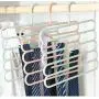 5PC Random Color 5-Layer Clothes Hanger Drying Racks Multi-Functional Innovative Hanger Multi-Storey Scarf Racks Anti-Slip Pants Folder Decoration