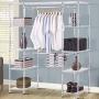 EnjoyShop Expandable Free Standing Closet Clothes Hanger Rack Premium and Sturdy Steel Framework EnjoyShop Expandable Free Standing Closet Clothes Hanger Rack Premium and Sturdy Steel Framework