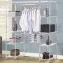 EnjoyShop Expandable Free Standing Closet Clothes Hanger Rack Premium and Sturdy Steel Framework