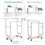 TomCare Garment Rack Double Clothes Racks Adjustable Clothing Rack Extensible Clothes Hanging Rack Commercial Grade Garment Rolling Racks for Hanging Heavy Duty Stainless Steel Garment Rack on Wheels