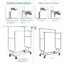 TomCare Garment Rack Double Clothes Racks Adjustable Clothing Rack Extensible Clothes Hanging Rack Commercial Grade Garment Rolling Racks for Hanging Heavy Duty Stainless Steel Garment Rack on Wheels