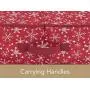 Covermates Keepsakes - 56PC Adjustable Underbed Ornament Storage Bag - Holds 6 Inch Ornaments - Heavy Duty Material - FlexGrid Adjustable Compartments - ID Window - Holiday Storage - Red Snowflake