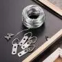 Jovitec Picture Hanging Kit 20 Pieces D-Ring Picture Hangers 2 Hole with 40 Pieces Screws, 100 Feet Picture Hanging Wire, Supports up to 30 lbs