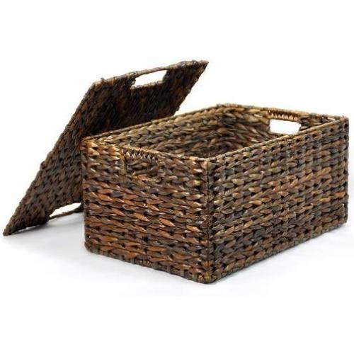 The Lucky Clover Trading Maize Storage Removable Lid Basket, Brown
