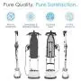 Pure Enrichment PureSteam Duo Pressurized Steamer-Heavy Duty 1600-Watt Power 1 Liter Water Tank, Built-in Ironing Board Deluxe Garment Hanger Clips, Stainless Steel