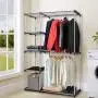Tangkula Closet Double Rod Freestanding Heavy Duty Steel Frame Multi-Shelves Organizer Garment Rack Portable Clothes Hanger Storage Rack Home Washroom Storage Organizer Tangkula Closet Double Rod Freestanding Heavy Duty Steel Frame Multi-Shelves Organizer Garment Rack Portable Clothes Hanger Storage Rack Home Washroom Storage Organizer