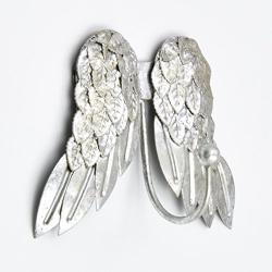 abodent.com Silver Pretty Angel Wings Cherubs Wing Coat Hook Hooks Wall Mounted Door Hook Hanger for Hat Coat Clothes Kitchen Bathroom Bedroom Office (Screws Included)