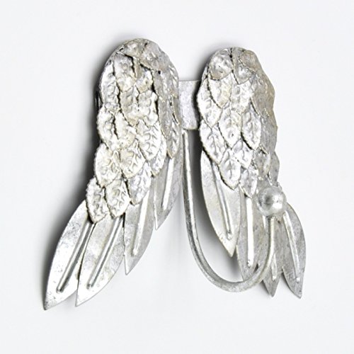abodent.com Silver Pretty Angel Wings Cherubs Wing Coat Hook Hooks Wall Mounted Door Hook Hanger for Hat Coat Clothes Kitchen Bathroom Bedroom Office (Screws Included)