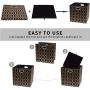 Posprica Foldable Storage Bins - 13x13 Fabric Storage Cube Basket Boxes Containers Drawers (4pcs, Black)