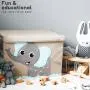 Hurricane Munchkin Large Toy Chest. Canvas Soft Fabric Children Toy Storage Bin Basket with Flip-top Lid. Collapsible Gray Toy Boxes for Kids, Boys, Girls, Toddler and Baby Nursery Room (Elephant) Hurricane Munchkin Large Toy Chest. Canvas Soft Fabric Children Toy Storage Bin Basket with Flip-top Lid. Collapsible Gray Toy Boxes for Kids, Boys, Girls, Toddler and Baby Nursery Room (Elephant)