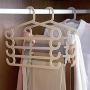 HJYPYJ Magic Clothes Hangers,Multi-Layer Space-Saving Organizer Hangers,Household Multifunction Trouser Hangers, No Glitches/Gray / 10 Pcs