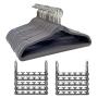 Wonder Hanger Max Velvet Hanger Combo, 10 Hanging Closet Organizers w/ 50 Velvet Hangers - Grey Wonder Hanger Max Velvet Hanger Combo, 10 Hanging Closet Organizers w/ 50 Velvet Hangers - Grey