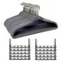 Wonder Hanger Max Velvet Hanger Combo, 10 Hanging Closet Organizers w/ 50 Velvet Hangers - Grey