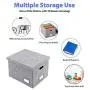Magicfly File Boxes for Hanging Files with 5 Hanging File Folders, Pack of 4 Collapsible Documents Storage Bins with Lid and Dual Handle, Linen Filing, Home & Office Foldable File Organizer, Gray