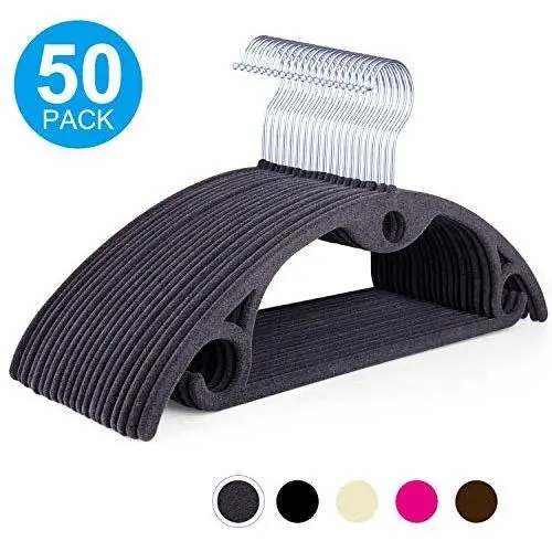IEOKE Premium Velvet Hangers, Non Slip Suit Clothes Hangers Coat Hangers (50 Pack) Ultra Thin Space Saving with Heavy Duty 360 Swivel Chrome Hook (Titanium Grey) IEOKE Premium Velvet Hangers, Non Slip Suit Clothes Hangers Coat Hangers (50 Pack) Ultra Thin Space Saving with Heavy Duty 360 Swivel Chrome Hook (Titanium Grey)