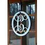 Metal Monogram Letter, Monogram Wreath, Door Hanger Monogram, Metal Monogram Letter, Oval Monogramed Wreath, Wall Art