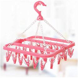 Wardrobe Storage Cloth Hangers 3pcs Random Color 32 Clips Portable Socks Cloth Hanger Rack Clothespin Multifunctional Drying Rack Sock Holder