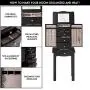 GOFLAME Jewelry Chest Armoire Cabinet Standing with Mirror, Wood Large Ring Necklace Storage Boxes Top Flip Makeup Mirror Classic 33" Tall, Bedroom Jewelry Storage Organizer 5 Drawers, Black GOFLAME Jewelry Chest Armoire Cabinet Standing with Mirror, Wood Large Ring Necklace Storage Boxes Top Flip Makeup Mirror Classic 33" Tall, Bedroom Jewelry Storage Organizer 5 Drawers, Black
