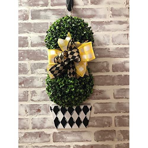 Topiary Door Hanger, Wood Door Hanger, Front Door Hanger