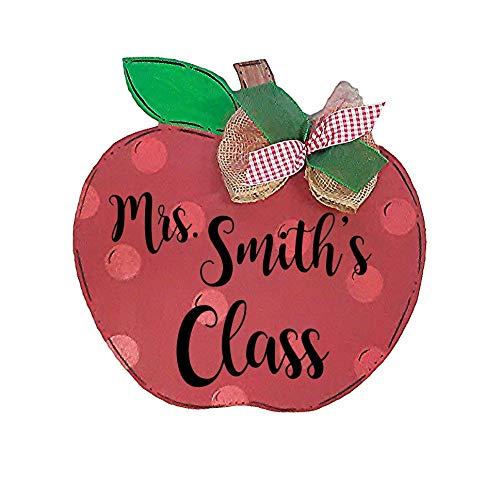 Apple Wood Door Hanger, Teacher Sign with Personalized Name and Grade, Teacher Gift, Back to School Classroom Decoration Apple Wood Door Hanger, Teacher Sign with Personalized Name and Grade, Teacher Gift, Back to School Classroom Decoration
