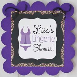 Leopard Corset Lingerie Theme Bridal Shower Bachelorette Party Door Sign Hanger - Lots of Colors - Party Packages & Tags, Banners, Cupcake Toppers etc.