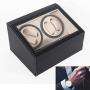 SHZICMY Automatic Watch Winder Display Box, 4+6 Automatic Rotation Leather Wood Watch Winder Storage Display Boxes Watch Case (USA Stock) (Black)
