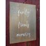 Vintage look FAMILY FRIENDS MEMORIES new calligraphy Chalk Couture style old time font jute hanger antique style primitive style. weathered wood sign