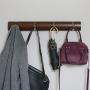 NIKKY HOME Coat Rack Hanger Wall Mounted Floating Hooks 4 Hooks, Dark Brown