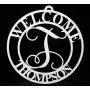 15.5" x 1/4" Acrylic Monogram Front Door Circle,Curved Last Name initial, Door Decor, Hanger, Acrylic, Indoor Outdoor, Family Letter, Monogram, House - Weathers better than wood or metal! Hanging Wall