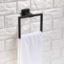 TNOMS Bathroom Hand Towel Holder Square Towel Bar Towel Ring Hanger Wall Mount,SUS304 Stainless Steel Black Finish,GZQ6003BK