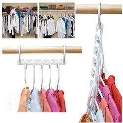 Practical Closet Organizer 10 Pcs 5 Magic Holes Hangers Space Saving Clothes Wonder Magic Clothes Hangers Clothes Hanger